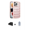 MARSİLYAN™- iPhone 15 Pro Kılıf Yadigar Doku Özel Seri - Siyah Joko Magic 5D Cam + Raze Metal Kamera Lens - SH