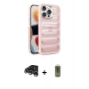 MARSİLYAN™- iPhone 15 Pro Kılıf Yadigar Doku Özel Seri - Siyah Joko Magic 5D Hayalet Cam + Gümüş Raze Metal Kamera Lens