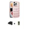 MARSİLYAN™- iPhone 15 Pro Kılıf Yadigar Doku Özel Seri - Siyah Joko Magic 5D Hayalet Cam + Raze Metal Kamera Lens - SH