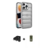 MARSİLYAN™- iPhone 15 Pro Kılıf Yadigar Doku Özel Seri - Siyah Joko Magic 5D Hayalet Cam + Raze Metal Kamera Lens - TMGI