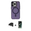 MARSİLYAN™- iPhone 15 Pro Kılıf Yadigar Işık - Şeffaf 360 Full Body Arka Koruyucu + Raze Metal Kamera Lens - GS