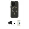 MARSİLYAN™- iPhone 15 Pro Kılıf Yadigar Işık - Şeffaf Pasifik Cam Ekran Koruyucu + Raze Metal Kamera Lens - GS
