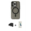 MARSİLYAN™- iPhone 15 Pro Kılıf Yadigar Işık - Şeffaf Pasifik Cam Ekran Koruyucu + Raze Metal Kamera Lens - SH