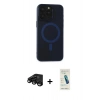 MARSİLYAN™- iPhone 15 Pro Kılıf Yadigar Işık - Şeffaf Pasifik Cam Ekran Koruyucu + Raze Metal Kamera Lens - SH