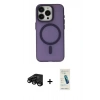 MARSİLYAN™- iPhone 15 Pro Kılıf Yadigar Işık - Şeffaf Pasifik Cam Ekran Koruyucu + Raze Metal Kamera Lens - SH