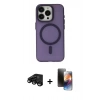 MARSİLYAN™- iPhone 15 Pro Kılıf Yadigar Işık - Siyah 3D Antistatik Mat Seramik Nano Ekran Koruyucu + Raze Metal Kamera Lens - SH