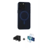 MARSİLYAN™- iPhone 15 Pro Kılıf Yadigar Işık - Siyah 3D Antistatik Seramik Nano Ekran Koruyucu + Siyah Raze Metal Kamera Lens