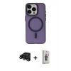 MARSİLYAN™- iPhone 15 Pro Kılıf Yadigar Işık - Siyah Bilvis 3D Cam Ekran Koruyucu + Raze Metal Kamera Lens - SH