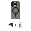 MARSİLYAN™- iPhone 15 Pro Kılıf Yadigar Işık - Siyah Bilvis 3D Mat Cam Ekran Koruyucu + Raze Metal Kamera Lens - GS