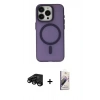 MARSİLYAN™- iPhone 15 Pro Kılıf Yadigar Işık - Siyah Bilvis 3D Mat Cam Ekran Koruyucu + Raze Metal Kamera Lens - SH