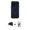 MARSİLYAN™- iPhone 15 Pro Kılıf Yadigar Işık - Siyah Bilvis 3D Mat Cam Ekran Koruyucu + Raze Metal Kamera Lens - SH