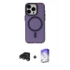 MARSİLYAN™- iPhone 15 Pro Kılıf Yadigar Işık - Siyah Bilvis 5in1 3D Magic Cam Ekran Koruyucu + Raze Metal Kamera Lens - TMGI