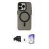 MARSİLYAN™- iPhone 15 Pro Kılıf Yadigar Işık - Siyah Bilvis 5in1 3D Magic Cam Ekran Koruyucu + Raze Metal Kamera Lens - LT