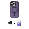 MARSİLYAN™- iPhone 15 Pro Kılıf Yadigar Işık - Siyah Bilvis 5in1 5D Magic Hayalet Cam Ekran Koruyucu + Raze Metal Kamera Lens - GS