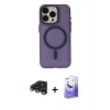 MARSİLYAN™- iPhone 15 Pro Kılıf Yadigar Işık - Siyah Bilvis 5in1 5D Magic Hayalet Cam Ekran Koruyucu + Raze Metal Kamera Lens - LT