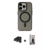MARSİLYAN™- iPhone 15 Pro Kılıf Yadigar Işık - Siyah Bilvis Hayalet Cam Ekran Koruyucu + Raze Metal Kamera Lens - GS