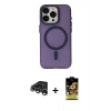 MARSİLYAN™- iPhone 15 Pro Kılıf Yadigar Işık - Siyah Buffer Cam Ekran Koruyucu + Raze Metal Kamera Lens - GS