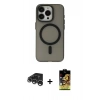 MARSİLYAN™- iPhone 15 Pro Kılıf Yadigar Işık - Siyah Buffer Cam Ekran Koruyucu + Raze Metal Kamera Lens - GS