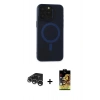 MARSİLYAN™- iPhone 15 Pro Kılıf Yadigar Işık - Siyah Buffer Cam Ekran Koruyucu + Raze Metal Kamera Lens - GS