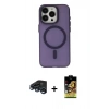 MARSİLYAN™- iPhone 15 Pro Kılıf Yadigar Işık - Siyah Buffer Cam Ekran Koruyucu + Raze Metal Kamera Lens - LT