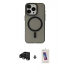 MARSİLYAN™- iPhone 15 Pro Kılıf Yadigar Işık - Siyah Joko 5D Cam + Raze Metal Kamera Lens - SH