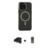 MARSİLYAN™- iPhone 15 Pro Kılıf Yadigar Işık - Siyah Joko Magic 5D Hayalet Cam + Raze Metal Kamera Lens - TMGI