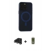 MARSİLYAN™- iPhone 15 Pro Kılıf Yadigar Işık - Siyah Joko Magic 5D Hayalet Cam + Raze Metal Kamera Lens - TMGI