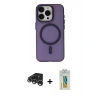 MARSİLYAN™- iPhone 15 Pro Kılıf Yadigar Işık - Siyah Polymer Nano Ekran Koruyucu + Raze Metal Kamera Lens - GS