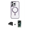 MARSİLYAN™- iPhone 15 Pro Kılıf Yadigar Klasik Özel Seri - Şeffaf 360 Full Body Arka Koruyucu + Raze Metal Kamera Lens - GS