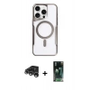 MARSİLYAN™- iPhone 15 Pro Kılıf Yadigar Klasik Özel Seri - Şeffaf 360 Full Body Arka Koruyucu + Raze Metal Kamera Lens - GS