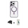 MARSİLYAN™- iPhone 15 Pro Kılıf Yadigar Klasik Özel Seri - Şeffaf Pasifik Cam Ekran Koruyucu + Raze Metal Kamera Lens - GS