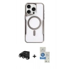 MARSİLYAN™- iPhone 15 Pro Kılıf Yadigar Klasik Özel Seri - Şeffaf Royal Nano Ekran Koruyucu + Raze Metal Kamera Lens - SH