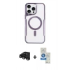 MARSİLYAN™- iPhone 15 Pro Kılıf Yadigar Klasik Özel Seri - Şeffaf Royal Nano Ekran Koruyucu + Raze Metal Kamera Lens - SH
