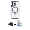 MARSİLYAN™- iPhone 15 Pro Kılıf Yadigar Klasik Özel Seri - Şeffaf Royal Nano Ekran Koruyucu + Raze Metal Kamera Lens - TMGI