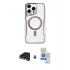 MARSİLYAN™- iPhone 15 Pro Kılıf Yadigar Klasik Özel Seri - Şeffaf Royal Nano Ekran Koruyucu + Raze Metal Kamera Lens - TMGI