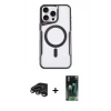 MARSİLYAN™- iPhone 15 Pro Kılıf Yadigar Klasik Özel Seri - Siyah 360 Mat Full Body Arka Koruyucu + Raze Metal Kamera Lens - TMGI