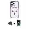MARSİLYAN™- iPhone 15 Pro Kılıf Yadigar Klasik Özel Seri - Siyah 360 Mat Full Body Arka Koruyucu + Raze Metal Kamera Lens - TMGI
