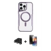 MARSİLYAN™- iPhone 15 Pro Kılıf Yadigar Klasik Özel Seri - Siyah 3D Antistatik Mat Seramik Nano Ekran Koruyucu + Raze Metal Kamera Lens - TMGI