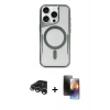 MARSİLYAN™- iPhone 15 Pro Kılıf Yadigar Klasik Özel Seri - Siyah 3D Antistatik Mat Seramik Nano Ekran Koruyucu + Raze Metal Kamera Lens - GS