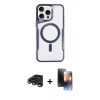 MARSİLYAN™- iPhone 15 Pro Kılıf Yadigar Klasik Özel Seri - Siyah 3D Antistatik Mat Seramik Nano Ekran Koruyucu + Raze Metal Kamera Lens - TMGI