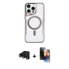 MARSİLYAN™- iPhone 15 Pro Kılıf Yadigar Klasik Özel Seri - Siyah 3D Antistatik Mat Seramik Nano Ekran Koruyucu + Raze Metal Kamera Lens - SH
