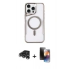 MARSİLYAN™- iPhone 15 Pro Kılıf Yadigar Klasik Özel Seri - Siyah 3D Antistatik Mat Seramik Nano Ekran Koruyucu + Raze Metal Kamera Lens - GS