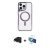 MARSİLYAN™- iPhone 15 Pro Kılıf Yadigar Klasik Özel Seri - Siyah 3D Antistatik Seramik Nano Ekran Koruyucu + Siyah Raze Metal Kamera Lens