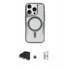 MARSİLYAN™- iPhone 15 Pro Kılıf Yadigar Klasik Özel Seri - Siyah Bilvis 0.18mm Plus Cam Ekran Koruyucu + Lacivert Raze Metal Kamera Lens