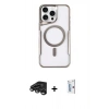 MARSİLYAN™- iPhone 15 Pro Kılıf Yadigar Klasik Özel Seri - Siyah Bilvis 0.18mm Plus Cam Ekran Koruyucu + Raze Metal Kamera Lens - TMGI