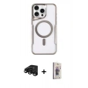 MARSİLYAN™- iPhone 15 Pro Kılıf Yadigar Klasik Özel Seri - Siyah Bilvis 3D Cam Ekran Koruyucu + Raze Metal Kamera Lens - SH