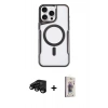 MARSİLYAN™- iPhone 15 Pro Kılıf Yadigar Klasik Özel Seri - Siyah Bilvis 3D Cam Ekran Koruyucu + Raze Metal Kamera Lens - SH