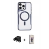 MARSİLYAN™- iPhone 15 Pro Kılıf Yadigar Klasik Özel Seri - Siyah Bilvis 3D Cam Ekran Koruyucu + Raze Metal Kamera Lens - SH