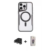 MARSİLYAN™- iPhone 15 Pro Kılıf Yadigar Klasik Özel Seri - Siyah Bilvis 3D Cam Ekran Koruyucu + Raze Metal Kamera Lens - TMGI