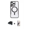 MARSİLYAN™- iPhone 15 Pro Kılıf Yadigar Klasik Özel Seri - Siyah Bilvis 3D Mat Cam Ekran Koruyucu + Raze Metal Kamera Lens - LT